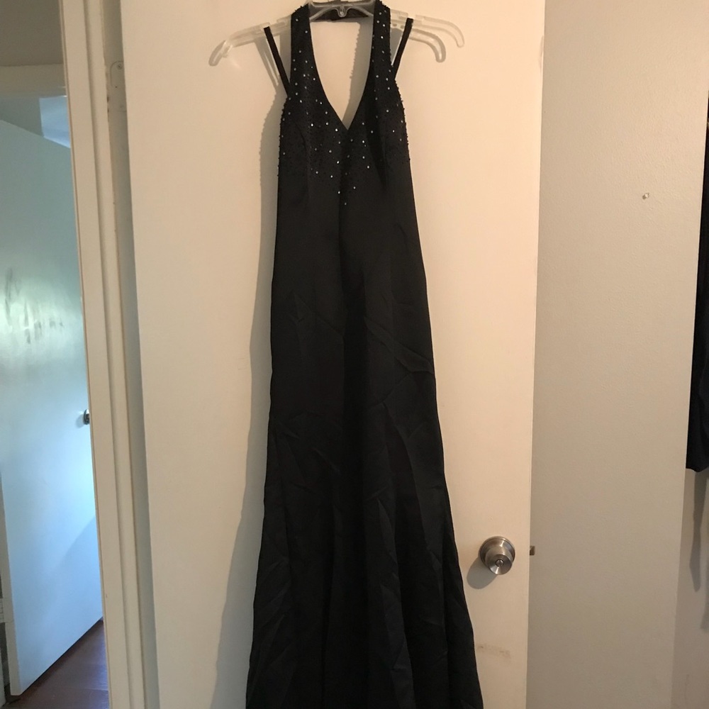 Black sequin prom dress